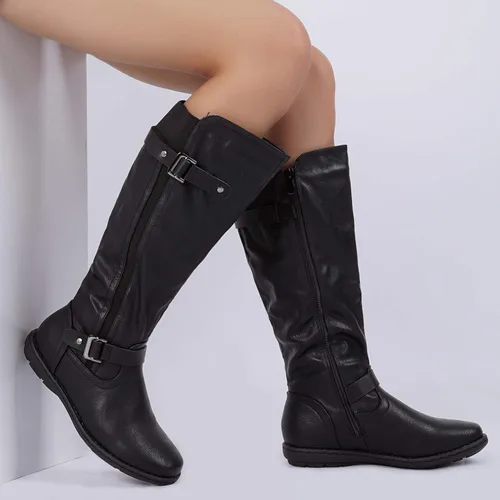Miniatura 7 de DREAM PAIRS - Botas de invierno altas hasta la rodilla con forro de piel sintética para mujer