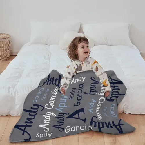 Miniatura 5 de Yoke Style Mantas de bebé personalizadas para bebés niñas/niños, manta de envolver con nombre personalizado, regalos para recién nacidos, niños