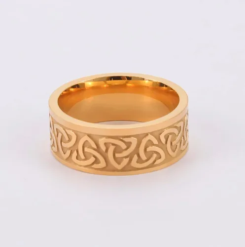 Miniatura 4 de Anillo de nudo de trinidad celta, nudo de brujas, nudo triquetra irlandés, anillo de acero inoxidable nórdico vikingo, joyería para hombres y mujeres