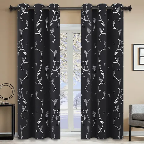 Miniatura 104 de BUHUA Cortinas Opacas de 63 Pulgadas de Largo, 2 Paneles con Aislamiento Térmico, Tratamiento de Ventana para Dormitorio, Cortinas Oscurecedoras