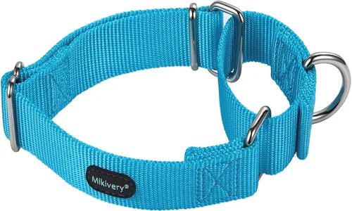 Miniatura 9 de Mikivery Martingale - Collar de nailon ajustable y de entrenamiento de seguridad, colorido y cómodo, con hebilla de metal, collares para mascotas