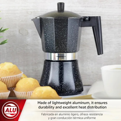 Miniatura 2 de Magefesa Onix - Olla de café expreso de 9 tazas, cafetera italiana de acero inoxidable y aluminio, compatible con todas las estufas