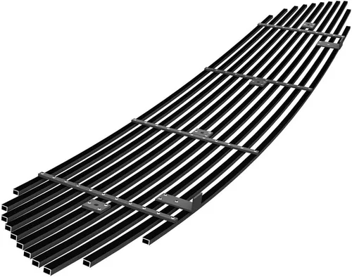 Miniatura 2 de APS Compatible con Ford Fiesta 2011-2013 SE SEL Hatch Back & 13 Titanium Lower Bumper Acero Inoxidable Negro 8x6 Horizontal Billet Front Grill