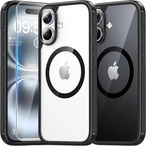 Miniatura 125 de TAURI Funda magnética 2 en 1 transparente para iPhone 14 Pro, compatible con Magsafe [no amarillenta] con protector de pantalla, protección de grado