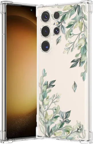 RALEAVO Funda protectora para Samsung Galaxy S23 Ultra, funda protectora transparente de poliuretano termoplástico suave con esquinas reforzadas,