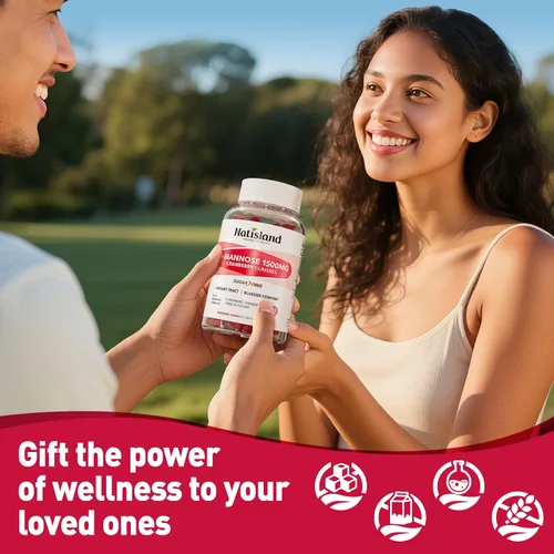 Miniatura 9 de D Manosa con gomitas de arándano, suplementos de D-manosa de 1500 mg para mujeres, con hibisco para la salud del tracto urinario, vejiga, soporte