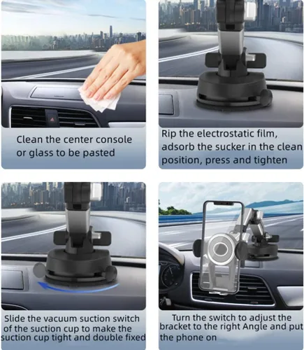 Miniatura 7 de Soporte de teléfono para camión, soporte de teléfono celular resistente para parabrisas de tablero, brazo largo, soporte de teléfono de coche