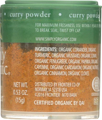 Miniatura 7 de Simply Organic Curry en polvo, certificado orgánico 0.53 oz
