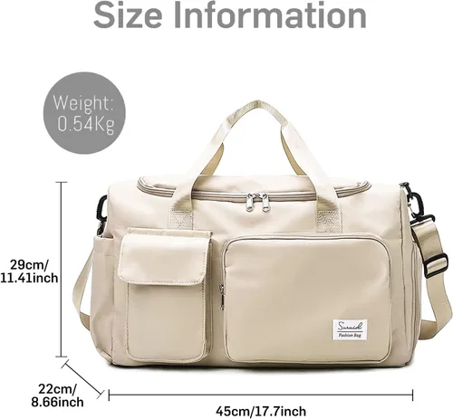Miniatura 2 de Bolsa de gimnasio deportiva con compartimento para zapatos, bolsa de viaje con bolsillo separado seco y húmedo para hombres y mujeres, bolsa