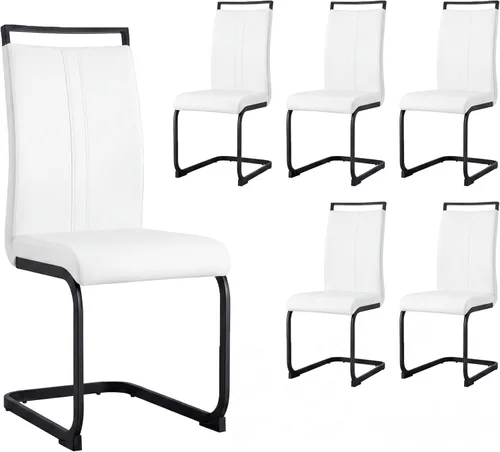 Miniatura 45 de Juego de 2 sillas de comedor modernas con esponja de alta densidad tapizada y patas de metal, sillas para comedor, sillas de comedor de piel