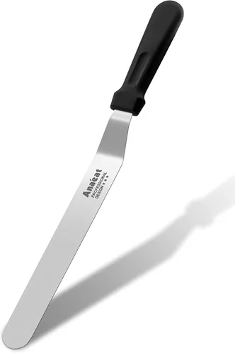 Miniatura 12 de Anaeat Espátulas de glaseado, juego de 2 espátulas profesionales en ángulo con cuchillas de acero inoxidable de 6 pulgadas, 8 pulgadas, cuchillo