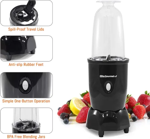 Miniatura 2 de Elite Gourmet EPB-1800A# - Mezclador personal de 17 piezas, licuadora deportiva de 16 onzas de capacidad, incluye cuchilla para cortar y mezclar