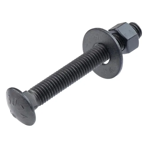 Miniatura 11 de Kit de pernos de carro negros de 1/2 pulgada x 3 pulgadas incluye 12 pernos, 12 arandelas y 12 tuercas, recubierto con cerámica negra Ruspert