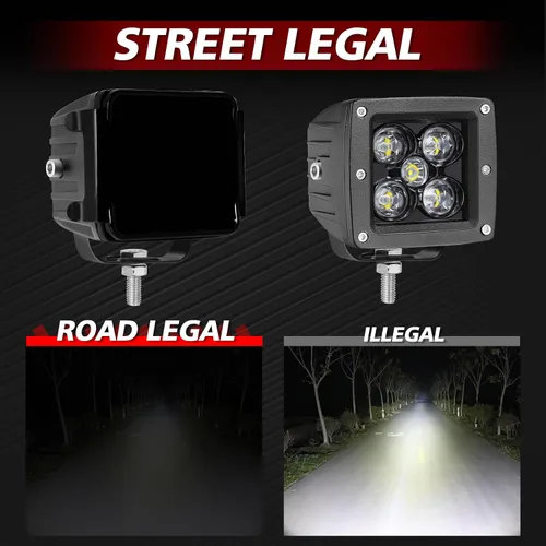 Miniatura 3 de Cubiertas LED negras Snap-On para cápsulas LED de 3 pulgadas, cubiertas de policarbonato legales para la calle para luces cúbicas de 3 pulgadas