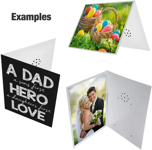 Miniatura 9 de Talking Products Tarjeta de felicitación parlante grabable por voz, grabación de 40 segundos con baterías reemplazables, graba y envía un mensaje