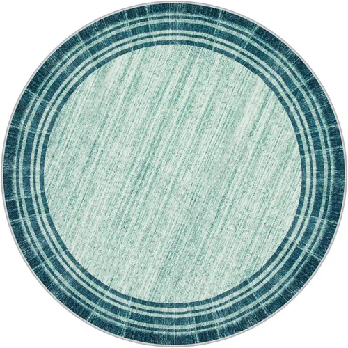Miniatura 35 de Alfombra de pasillo moderna abstracta Lahome, alfombra lavable turquesa de 2 x 6 pulgadas para entrada, alfombra antideslizante de bajo pelo