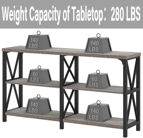 Miniatura 6 de LVB - Mesa de sofá de estilo granja, mesa consola rústica para sala de estar, mesa de entrada con almacenamiento, mesa de entrada para vestíbulo