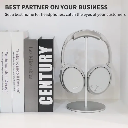 Miniatura 2 de Srhythm Soporte para auriculares, soporte de auriculares de metal para ahorrar espacio y mostrar