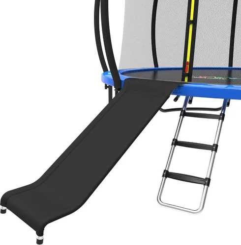 Miniatura 8 de Kit de escalera y tobogán para cama elástica, tobogán universal de 3 escalones con amortiguador, accesorios de trampolín fáciles de escalar