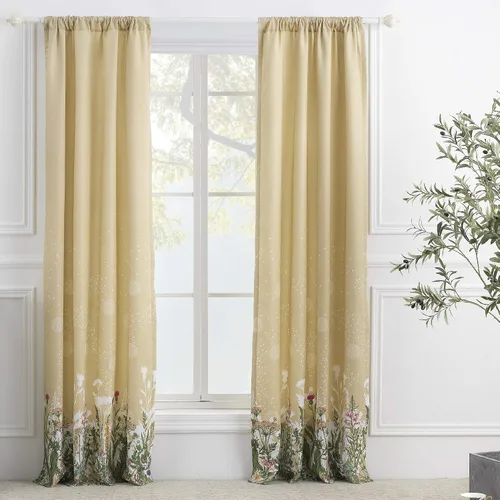 Miniatura 11 de Greenland Home Fashions Colección de Tratamiento de Ventanas, Cortinas, Volantes, Cortinajes, Paneles, Forradas con Alzapaños, 42" An x 84" L, Juego