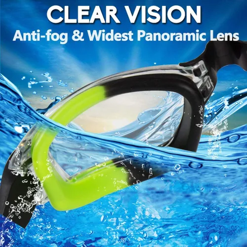 Miniatura 2 de EverSport Gafas de natación para niños, paquete de 2 gafas de natación para niños y adolescentes, gafas de natación antivaho anti-UV para jóvenes
