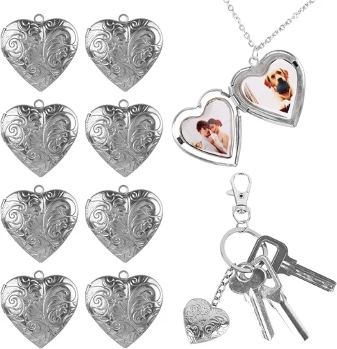 Miniatura 8 de Framendino, Colgantes con marco de fotos de corazón para hacer joyas