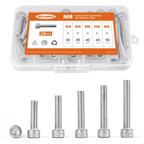 Miniatura 11 de Tornillos de cabeza hexagonal M3 x 0.157 in, 0.236 in, 0.315 in, 0.394 in, 0.472 in, acero inoxidable 304, máquina métrica totalmente roscada