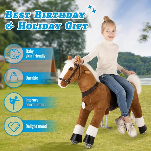 Miniatura 3 de UFREE Caballo el mejor regalo de cumpleaños para niñas. Juguete de caballo para montar que camina, altura de 36 pulgadas para niños de 4 a 9 años