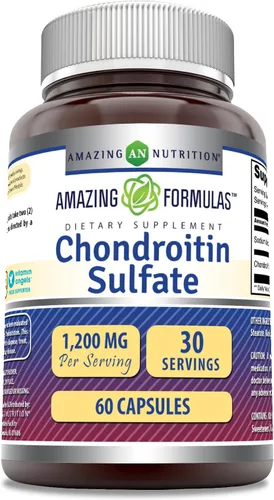 Amazing Formulas - Suplemento de sulfato de condroitina de 1200 mg por porción, cápsulas, sin OMG, sin gluten, fabricado en Estados Unidos (1