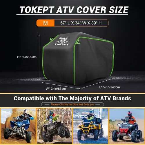 Miniatura 2 de Cubierta Impermeable para ATV, Fundas para Cuatrimotos Resistentes al Viento de Servicio Pesado, Protección para Todo Clima Fundas para Vehículos