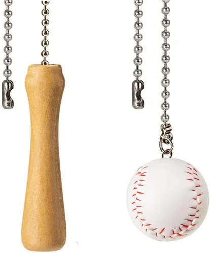 Miniatura 9 de Tiradores de cadena para ventilador de techo, extensión decorativa de 12 pulgadas, adornos extensores de fútbol y baloncesto, juego de tiradores