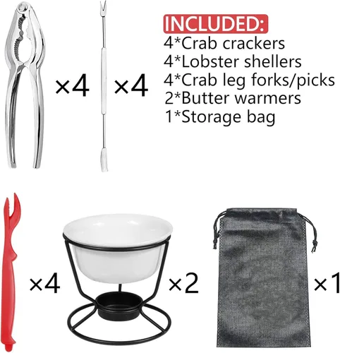 Miniatura 2 de Herramienta para galletas de patas de cangrejo, calentadores de mantequilla para mariscos y patas de cangrejo, galletas de langosta y cangrejo, 15