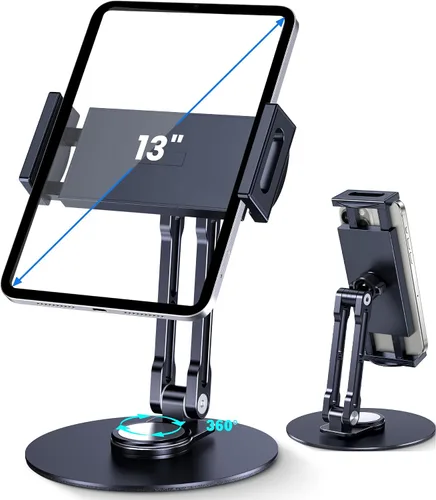 Miniatura 7 de CreaDream Soporte de pared para iPad, brazo de soporte ajustable y extensible de aluminio, compatible con tabletas de 4.7 a 13 pulgadas, teléfonos