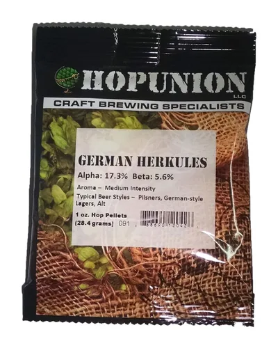Miniatura 28 de HopUnion 2014A importó pellets de lúpulo para la fabricación de cerveza casera (melón alemán-casco), 1 oz