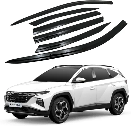 AUTOCLOVER - Juego de 6 protectores de lluvia con cinta adhesiva para Hyundai Tucson 2022 2023 2024 2025 / deflectores de ventana, persianas de