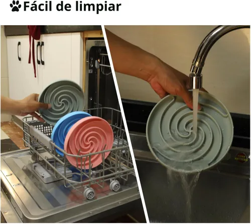 Miniatura 7 de Bifeaw Cuencos de Alimentación Lenta para Perros, Tazón de Rompecabezas para Cachorros de Silicona Apto para Lavavajillas y Microondas con Diseño
