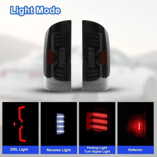Miniatura 8 de Luces traseras secuenciales LED para camioneta Dodge Ram 1500 2002-2006 y Dodge Ram 2500 / 3500 2003-2006, conjunto completo de luces traseras LED