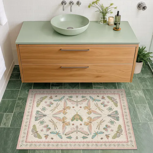 Miniatura 169 de Hazo Haus Alfombra de Baño Bohemia Lavable 2x3, Alfombras Pequeñas para Cocina, Tocador, Puerta Principal Entrada Interior, Antideslizante Pelo Bajo
