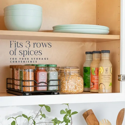 Miniatura 2 de Organizador extraíble para especias, latas, resistente con garantía limitada de por vida, estante extraíble para especias, platos, etc., 6.5