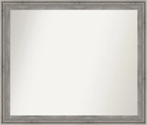 Miniatura 441 de Amanti Art Espejo de pared personalizado no biselado (24.5 x 24.5 pulgadas), marco gris marrón alta, varios tamaños personalizados, espejo de baño