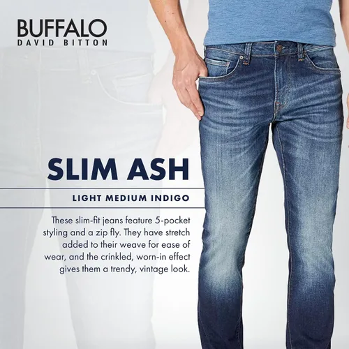 Miniatura 3 de Buffalo David Bitton Jeans Slim Ash para hombre