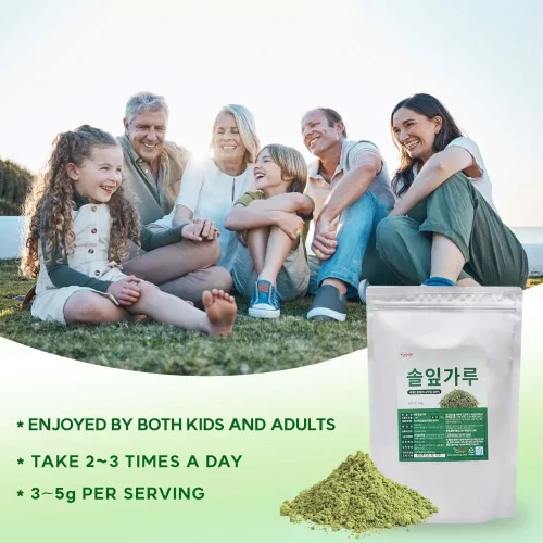 Miniatura 4 de K-Herb Polvo de Agujas de Pino Coreano – Agujas de Pino 100% Puras Cosechadas Silvestremente de Corea, Ingrediente Natural para Té de Hierbas 솔잎가루