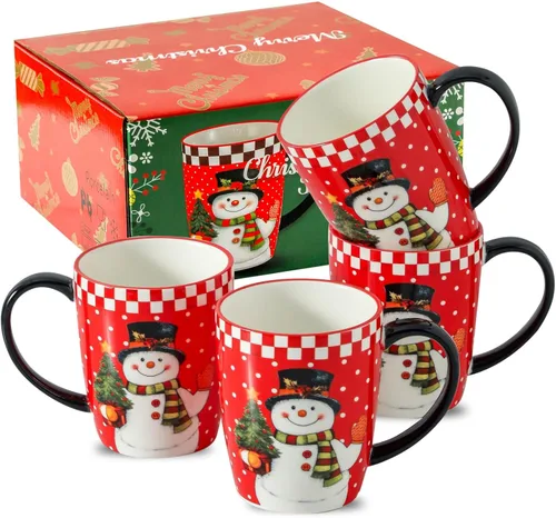 Miniatura 8 de Juego de tazas de café de cerámica grandes - 15 oz tazas de café con mango de porcelana, juego de 4 con mango, perfectas para capuchino, té, moca
