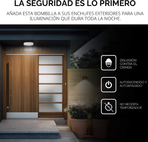 Miniatura 5 de Bombilla LED A19 de Amazon Basics con sensor de atardecer a amanecer, equivalente a 60 vatios, 9W de eficiencia energética, base estándar E26, luz