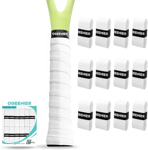 Miniatura 26 de OGEENIER Tennis Racket Grip Tape, 3, 6, 12 Pack Tennis Overgrip Tape, Absorbent and Anti-Slip, Precut Soft Racquet Wrap Grips Tape for Pickleball