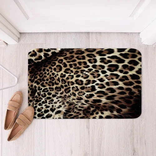 Miniatura 4 de Erosebridal Alfombras de baño con estampado de leopardo, ultra suaves, antideslizantes, decorativas, para habitación de animales de safari, 20 x 32
