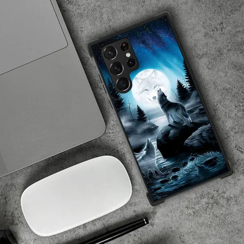 Miniatura 6 de CARLOCA Funda compatible con Samsung Galaxy S22 Ultra, diseño gráfico de Star Howling Wolfs Samsung Galaxy S22 Ultra, diseño gráfico, a prueba