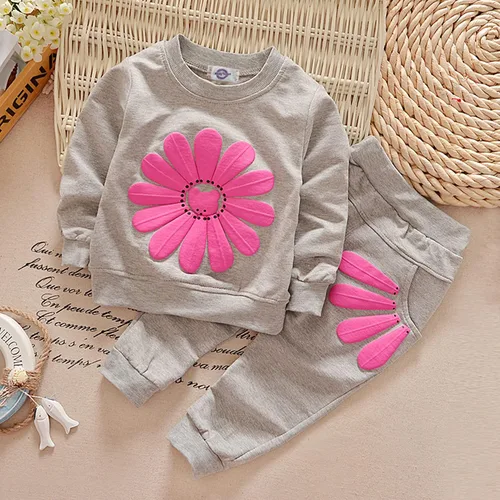 Miniatura 15 de Conjunto de ropa de girasol para niñas pequeñas, camiseta de manga larga y pantalones, 2 piezas, ropa de otoño