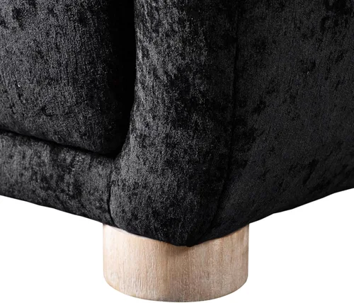 Miniatura 17 de Furniture of America Amara Modern - Juego de sofá tapizado de felpilla de 3 piezas con reposabrazos inclinados, sillón de madera, sofá biplaza