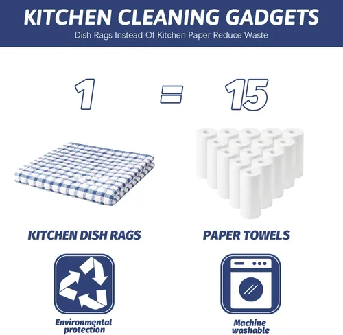 Miniatura 6 de Nialnant 8 Piezas Trapos de Cocina para Platos, 100% Algodón Suave Absorbente de Secado Rápido, Paños de Cocina para Cocina, Lavar Platos, Trapos